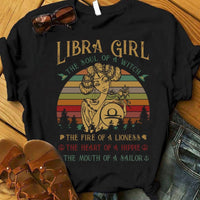 Libra Girl The Soul Of Witch The Heart Of Hippie Vintage Shirts