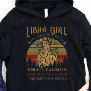 Libra Girl The Soul Of Witch The Heart Of Hippie Vintage Shirts