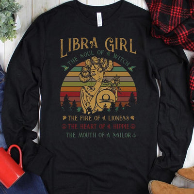 Libra Girl The Soul Of Witch The Heart Of Hippie Vintage Shirts