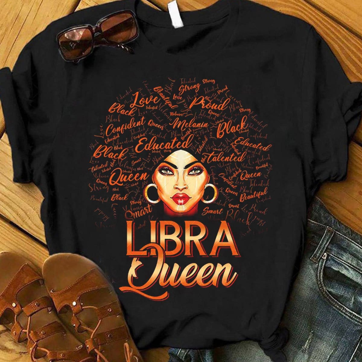 Libra Queen Afro Black Women Shirts