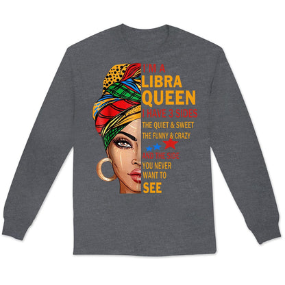 Soy una reina de Libra, tengo 3 lados. Camisetas