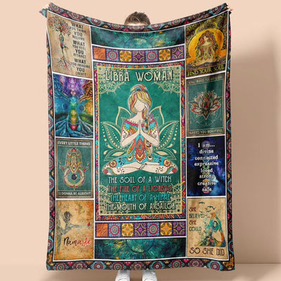 Libra Woman The Soul Of Witch The Heart Of Hippie Blanket, Fleece & Sherpa