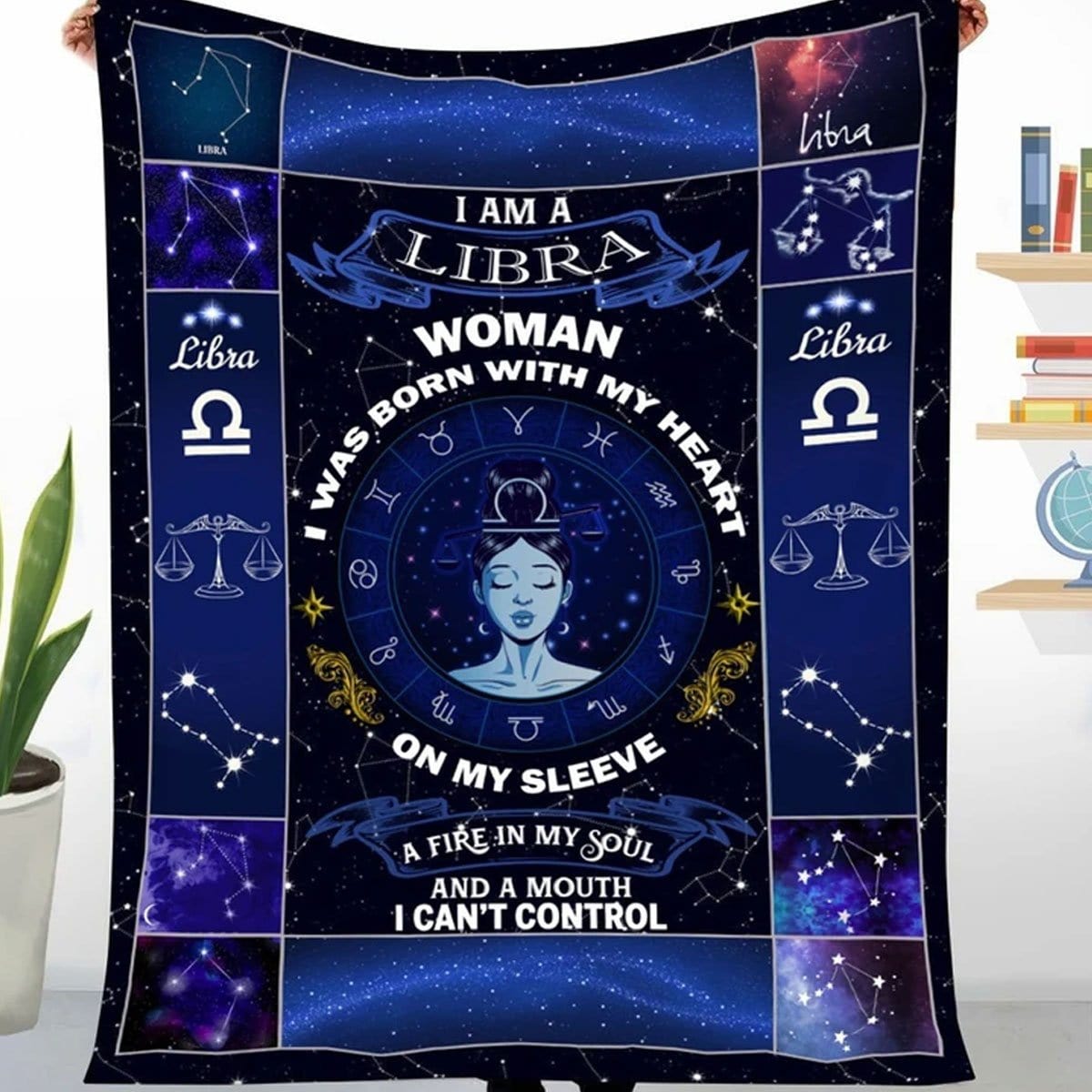 I m A Libra Woman I Was Born With My Heart On My Sleeve Blanket Fleece Sherpa