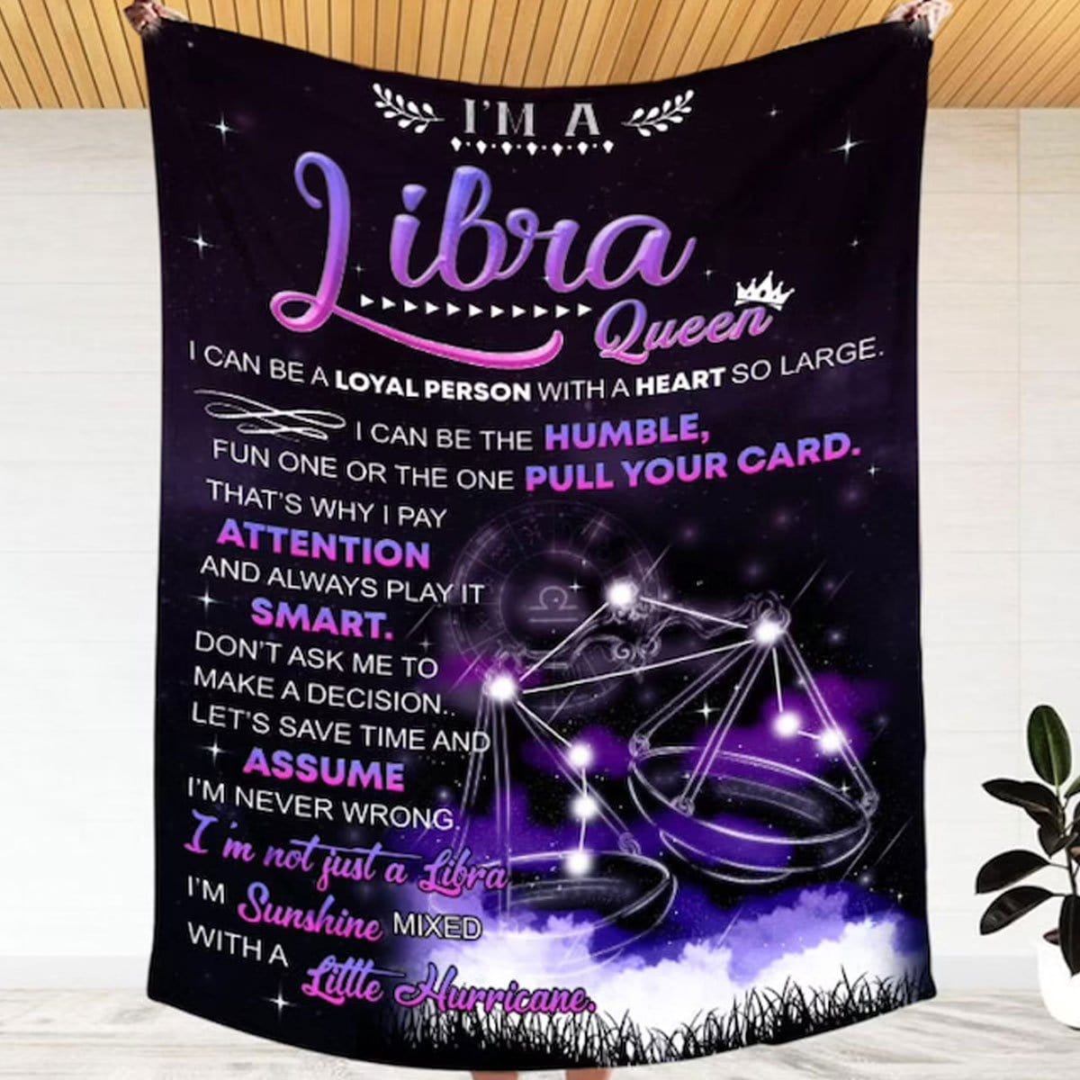 I m A Libra Queen Blanket Fleece Sherpa