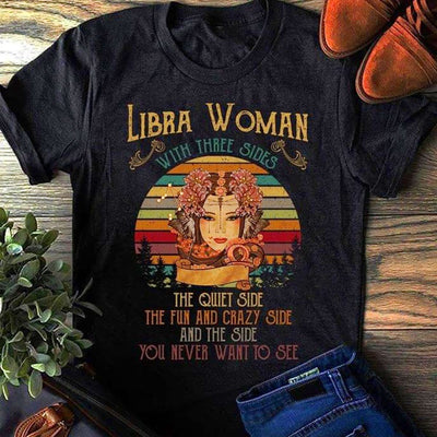 Libra Woman With 3 Sides Vintage Shirts