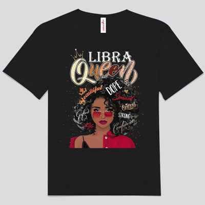 Libra Queen Afro Black Woman Shirts