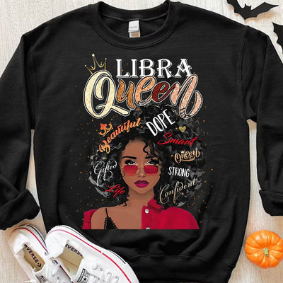 Libra Queen Afro Black Woman Shirts