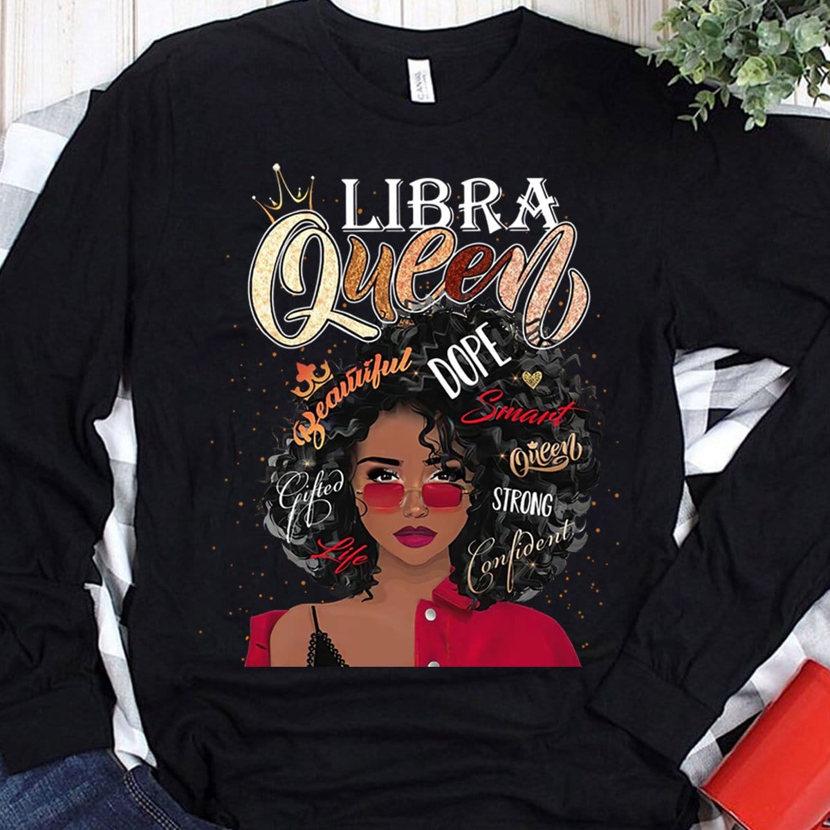 Libra Queen Afro Black Woman Shirts