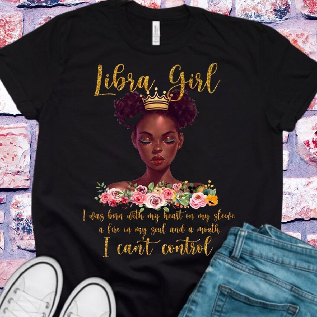 Libra Girl Black Pride Woman Shirts