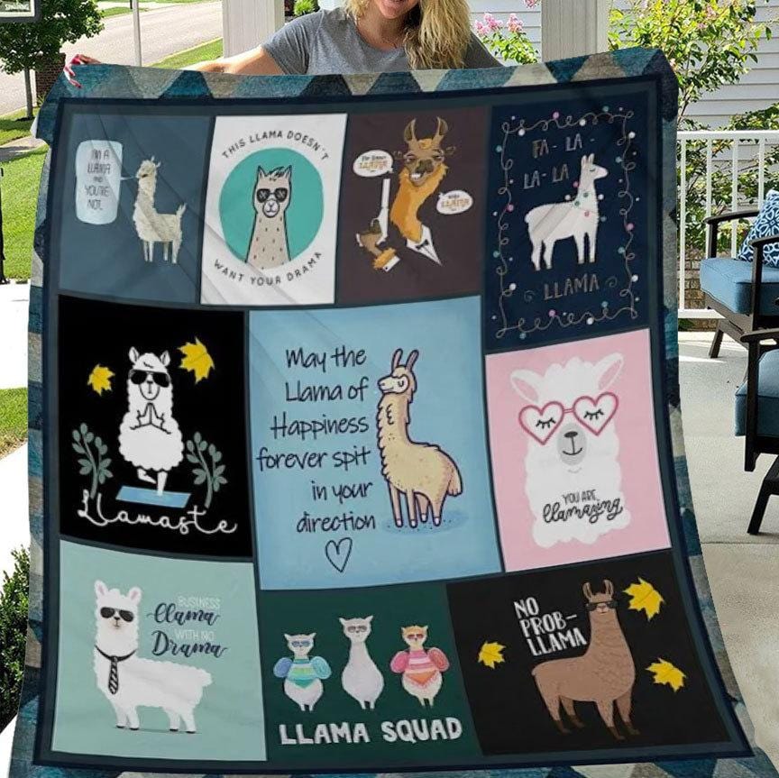 Llama Squad Blanket, Fleece & Sherpa