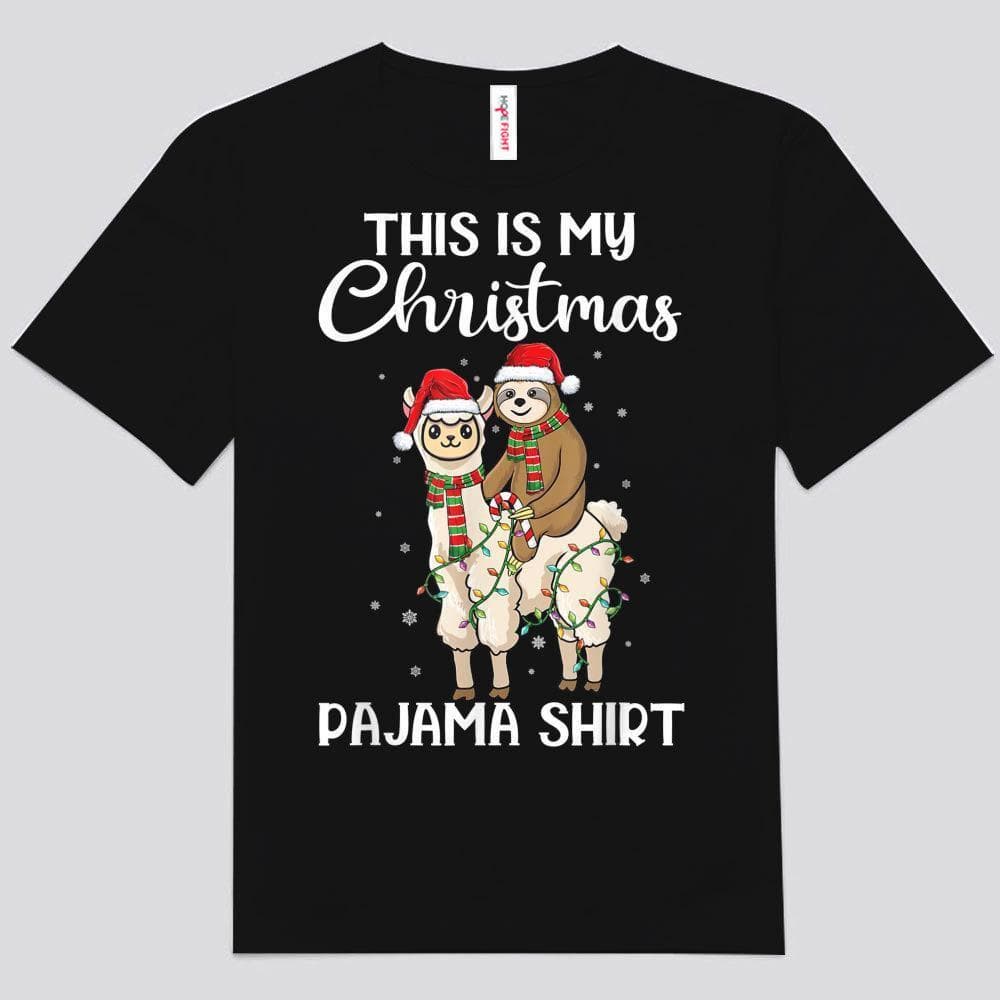 Esta es mi camiseta de pijama de Navidad con forma de llama