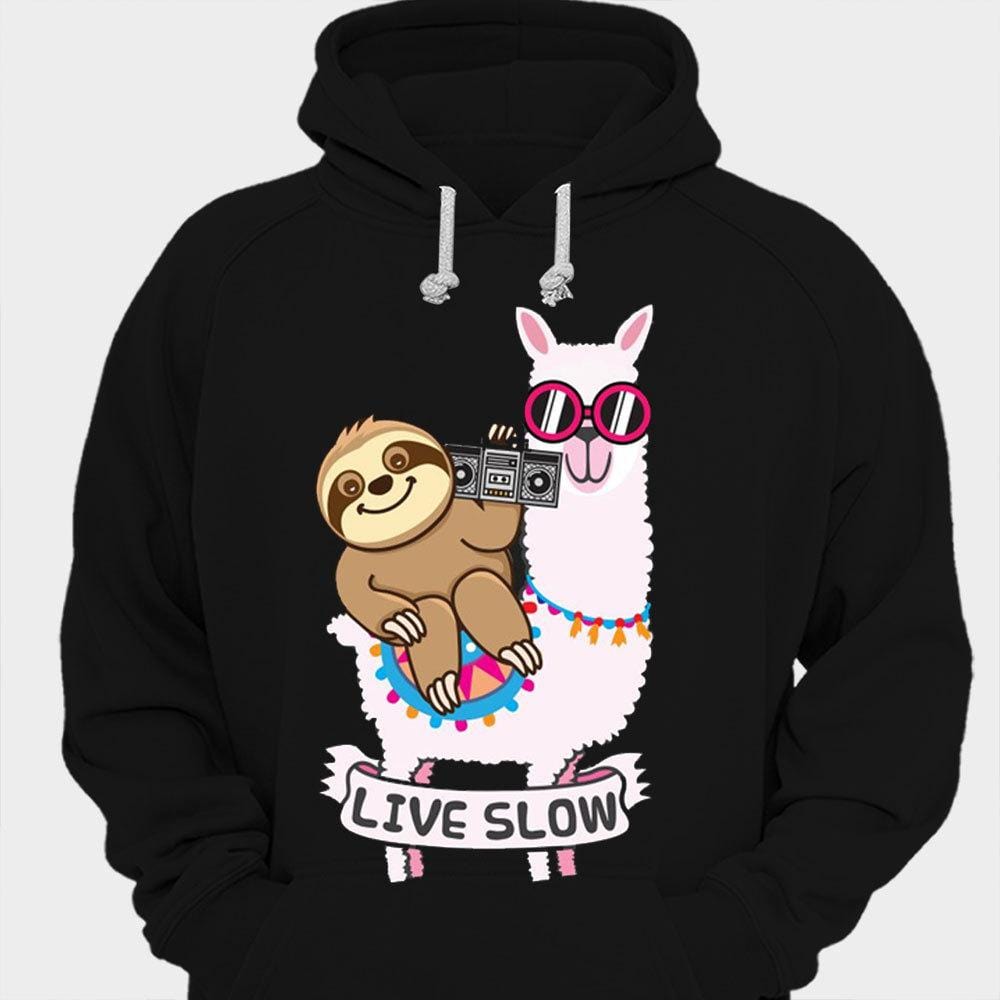 Live Slow Llama Shirts