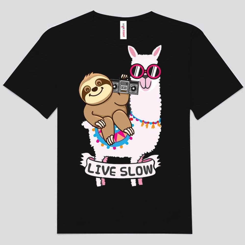 Camisetas de llamas que viven despacio