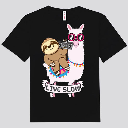 Camisetas de llamas que viven despacio