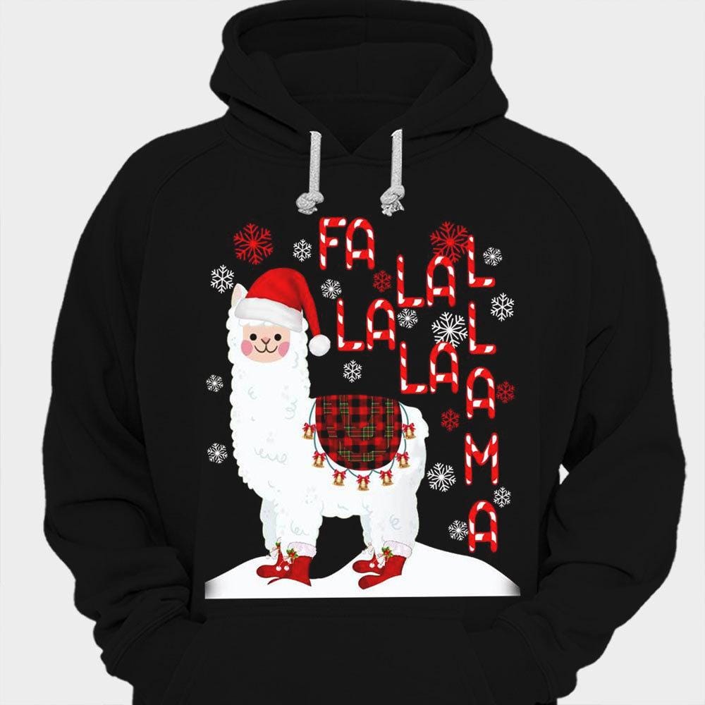 Camisetas navideñas con llamas de Falallalama