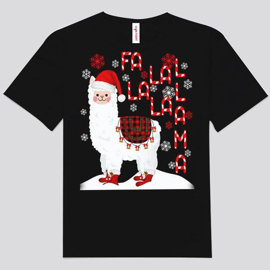 Camisetas navideñas con llamas de Falallalama