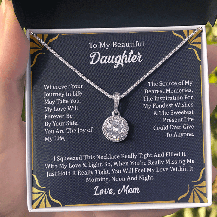 Para mi hermosa hija Collar de mamá - Eres la alegría de mi vida Siente mi amor dentro de ella Mañana, tarde y noche