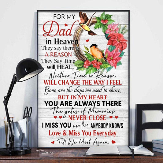 Póster conmemorativo para mi papá en el cielo, lienzo