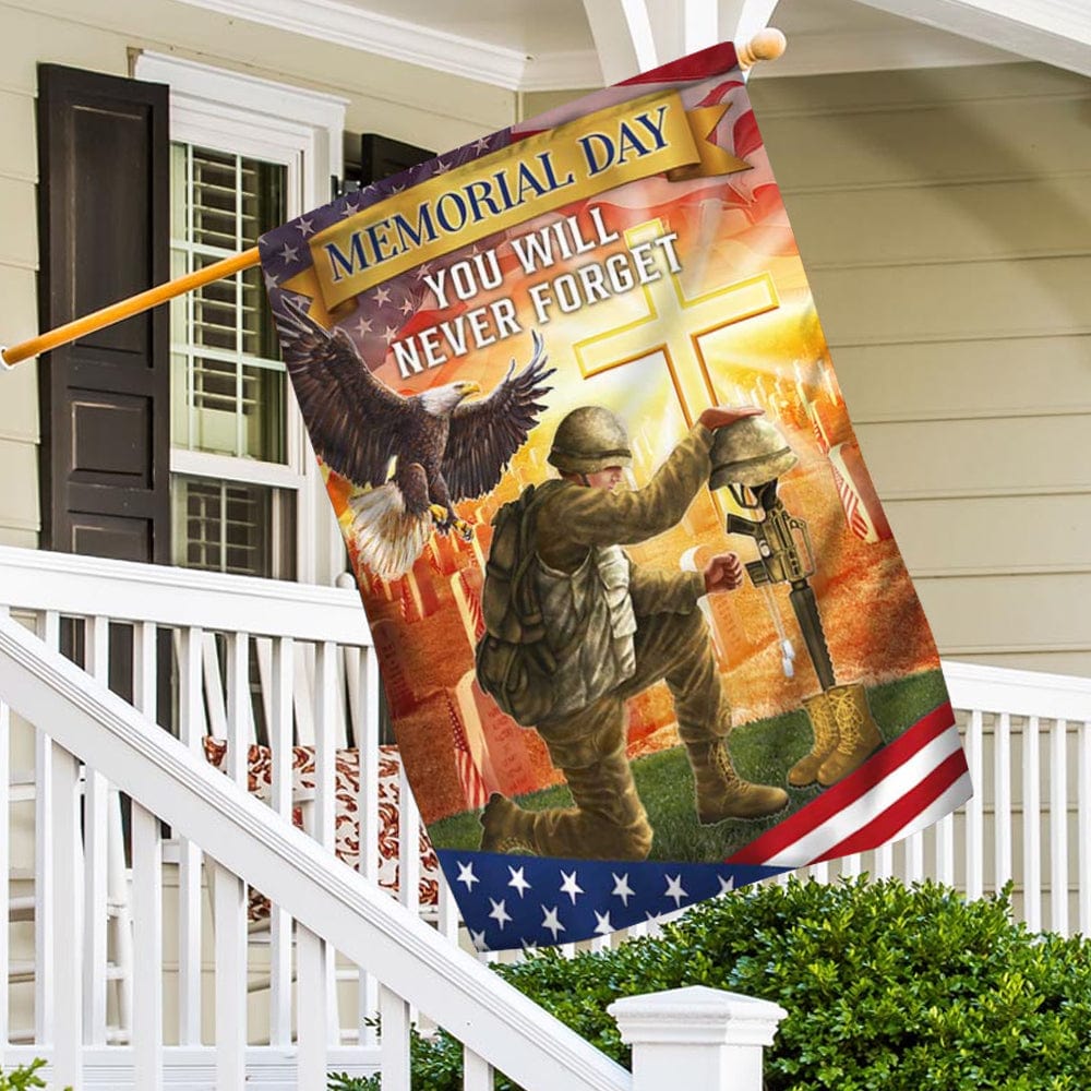 Bandera para casa y jardín del Día de los Caídos que nunca olvidarás