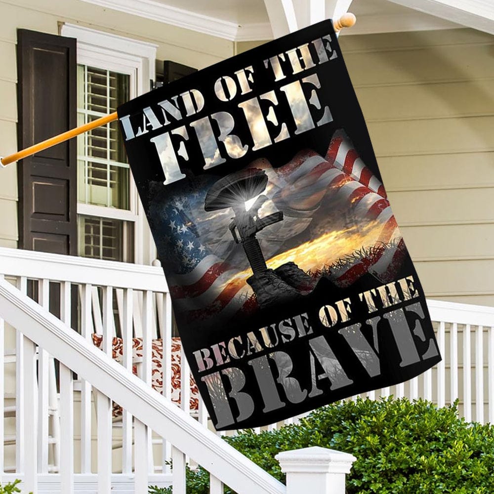 Land Of The Free Because Of The Brave Memorial Day House & Garden Flag