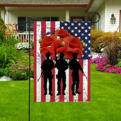 American Veteran Poppy Remembrance Memorial Day House & Garden Flag