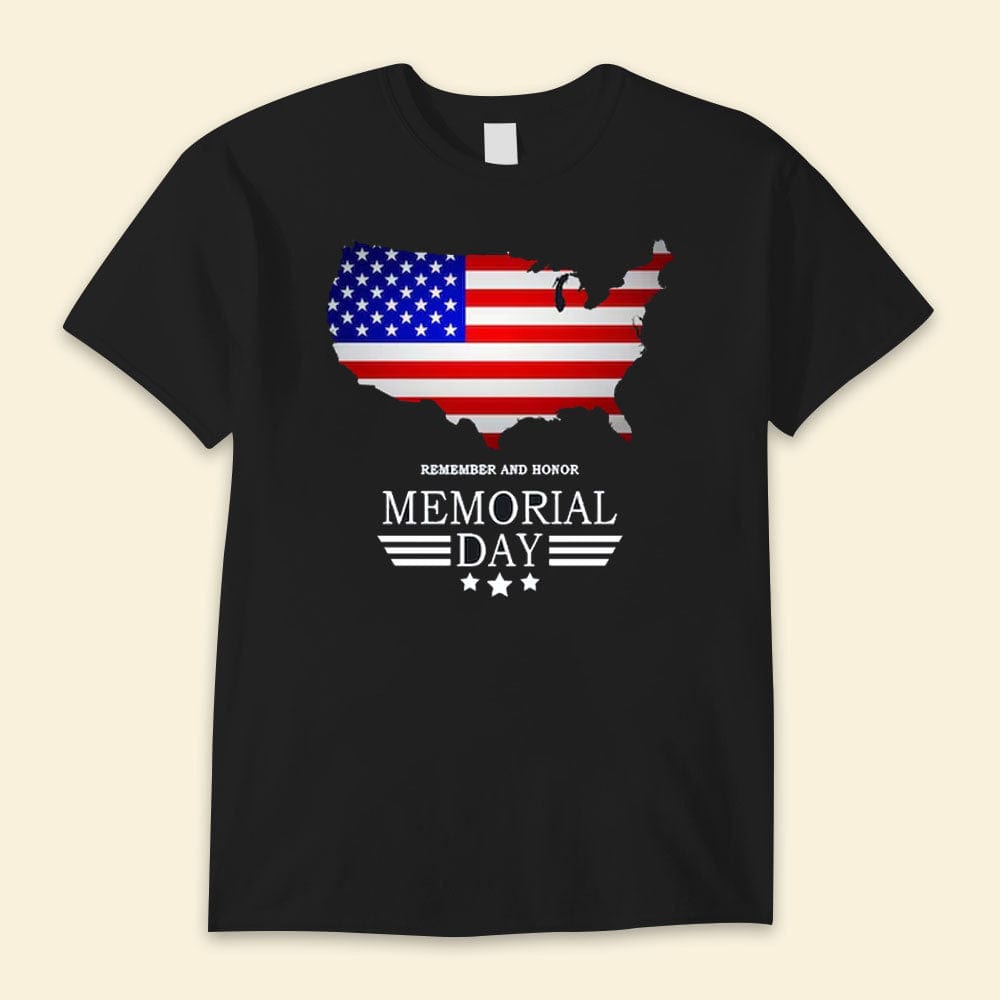USA Map Remember & Honor Memorial Day Shirts