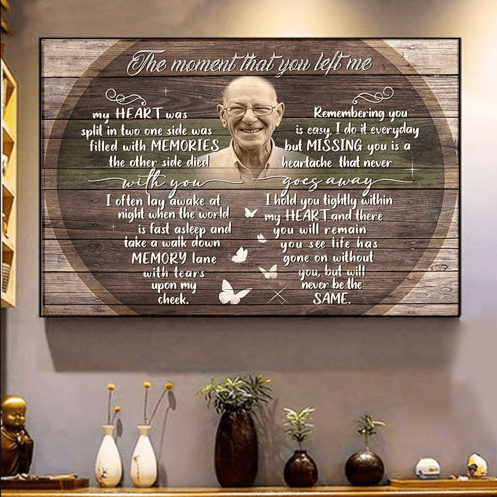 The Moment That You Left Me Butterfly Personalized Memorial Poster, Canvas
