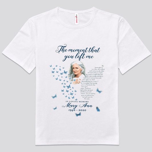 Camisetas conmemorativas personalizadas El momento en que me dejaste en un recuerdo amoroso