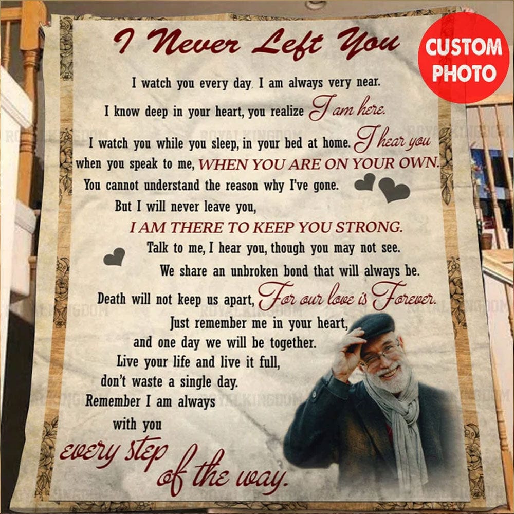 Manta de polar y sherpa personalizada conmemorativa "Nunca te dejé"
