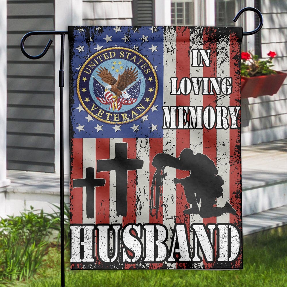 In Loving Memory For My Husband Memorial Day House & Garden Flag