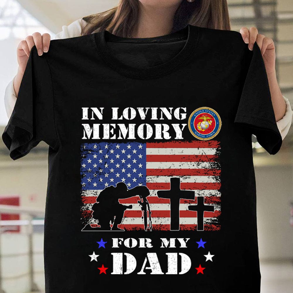 Camisetas del Día de los Caídos con un "En memoria amorosa de mi papá"
