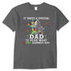 Autism Dad Shirt, It Takes Special Dad To Hear What Son Cannot Say, Puzzle Piece Road Ribbon