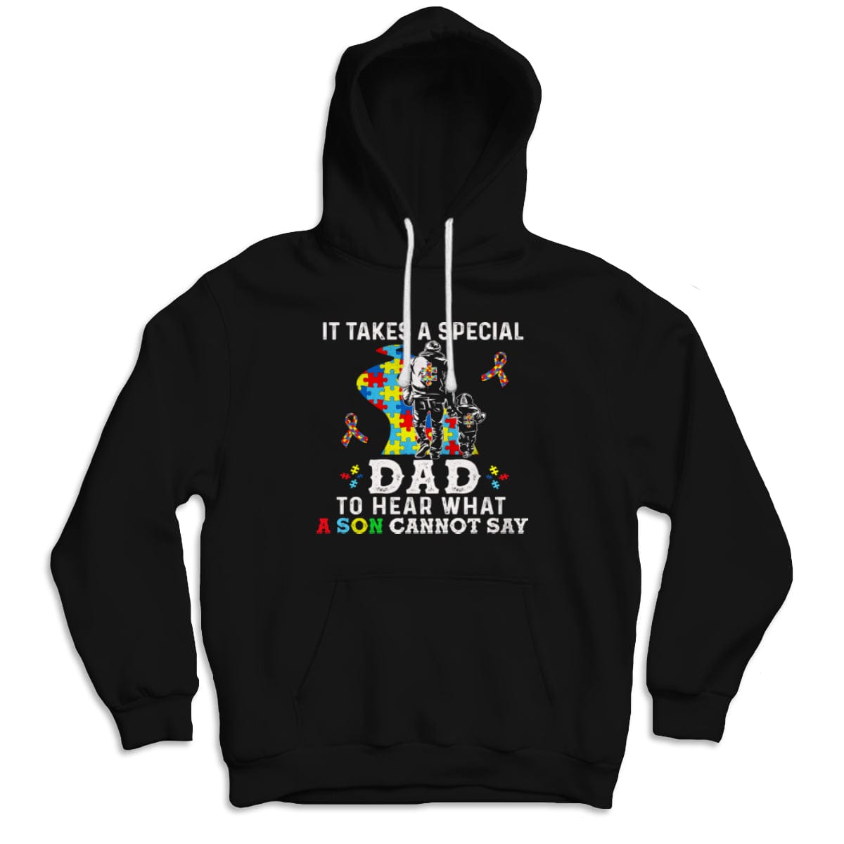 Camiseta para papá con autismo, se necesita un papá especial para escuchar lo que su hijo no puede decir, cinta con forma de pieza de rompecabezas