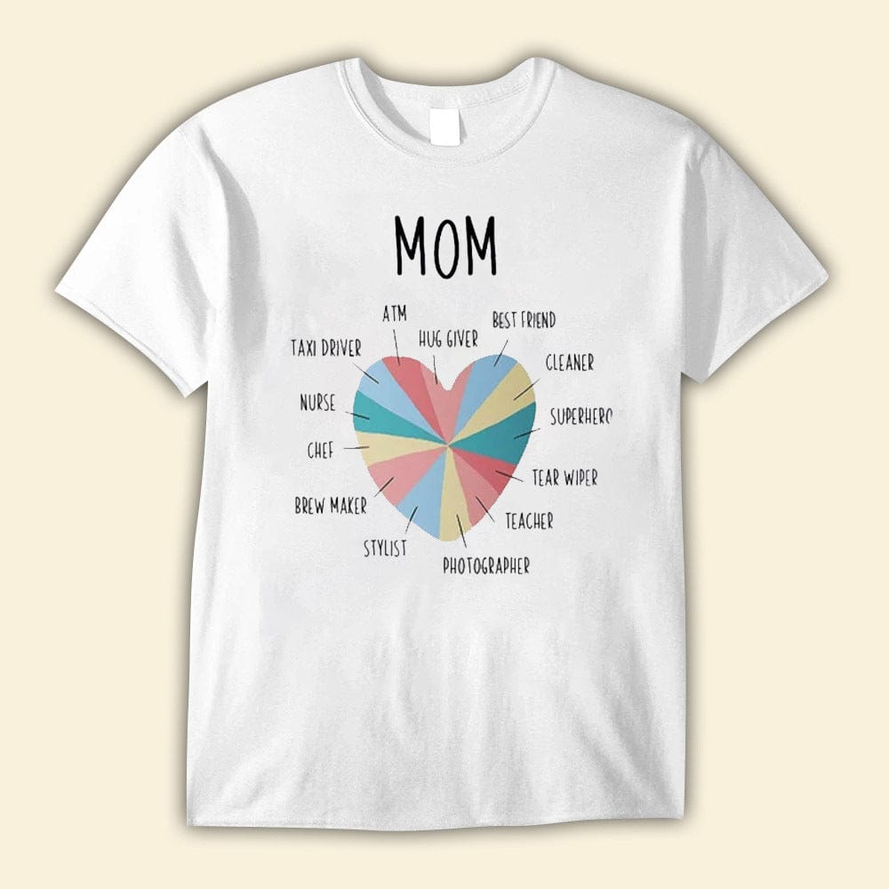 Camisetas para el día de la madre con el mensaje "Mamá, corazón"