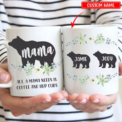 Funny Mama Bear Personalized Mother's Day Mugs, Cup