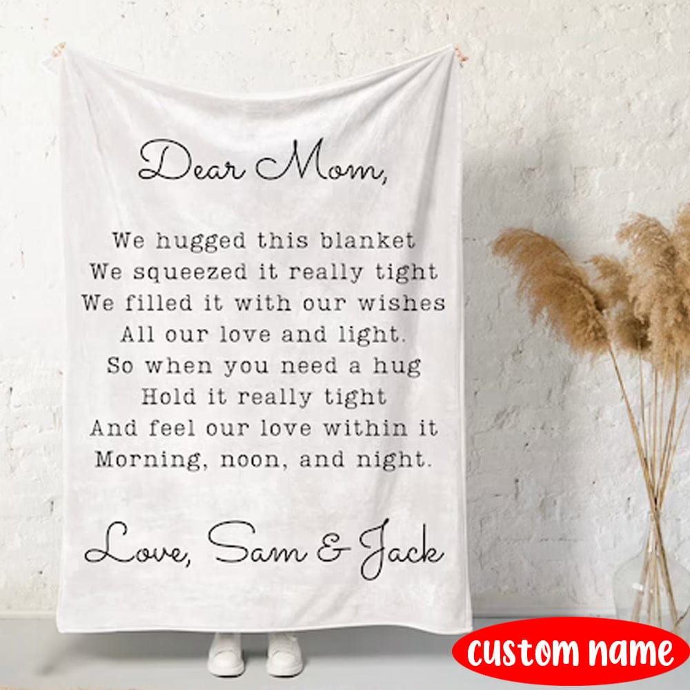 Dear Mom Letter From Daughter/Son Personalized Mother's Day Fleece & Sherpa Blanket