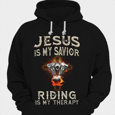Jesus Is My Savior Riding Is My Therapy Motorcycles Shirts