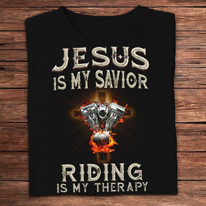 Jesus Is My Savior Riding Is My Therapy Motorcycles Shirts