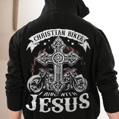 Christian Biker I Ride With Jesus Motorcycle Shirts