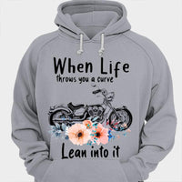 When Life Throws You A Curve Lean Into It Motorcycle Shirts