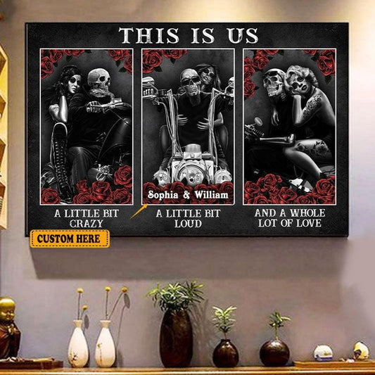 Póster personalizado de pareja de motociclistas This Is Us, lienzo