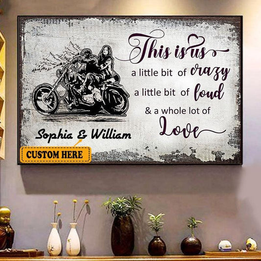 Póster personalizado de pareja de motociclistas This Is Us, lienzo