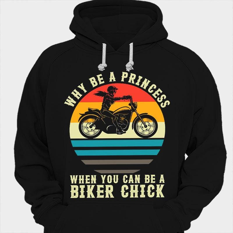 ¿Por qué ser una princesa cuando puedes ser una chica motera? Camisetas de motociclista vintage