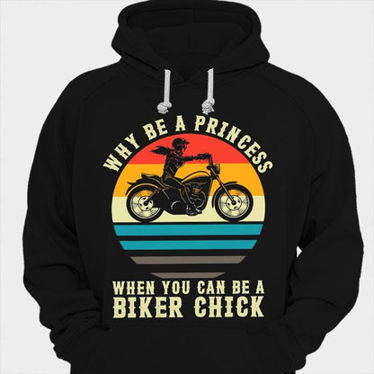 ¿Por qué ser una princesa cuando puedes ser una chica motera? Camisetas de motociclista vintage