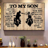 To My Son Love From Dad Motorcycle Poster, Canvas