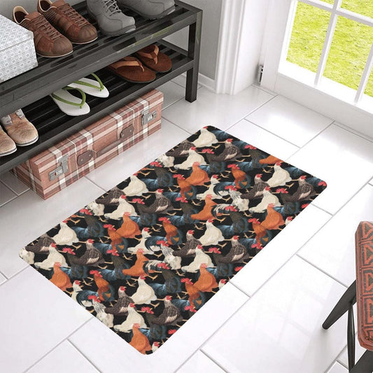 Chicken Print Pattern Chicken Doormat