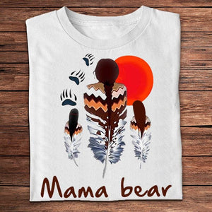 Camisetas de nativos americanos de mamá osa