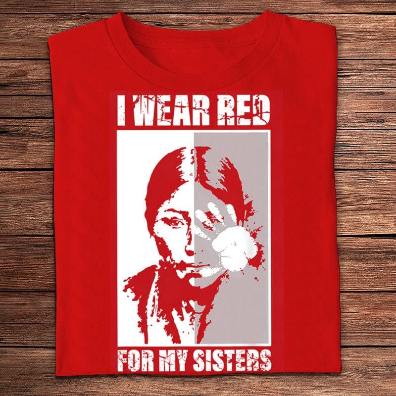 Llevo rojo por mis hermanas Camisetas de nativos americanos
