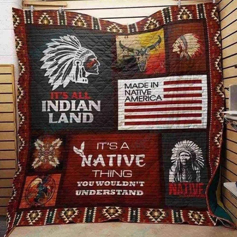 It's All Indian Land Native American Blanket, Fleece & Sherpa
