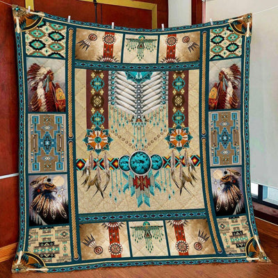 Eagle Native American Blanket, Fleece & Sherpa